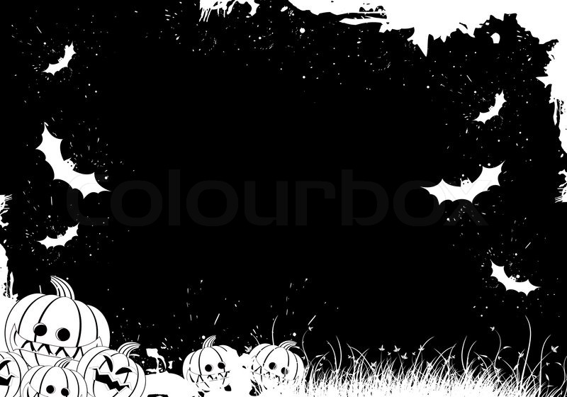 Halloween Border Black White