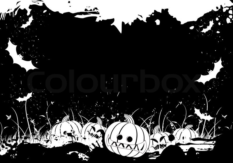 Halloween Grunge Vector Border