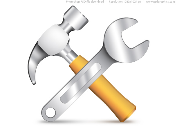 Hammer and Wrench Icon Tools