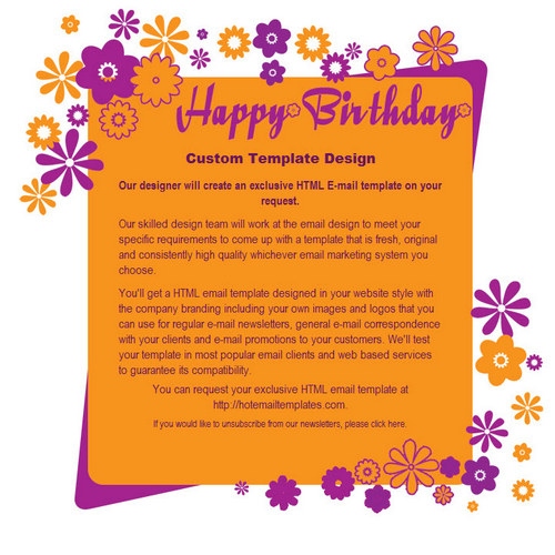 Happy Birthday Email Template