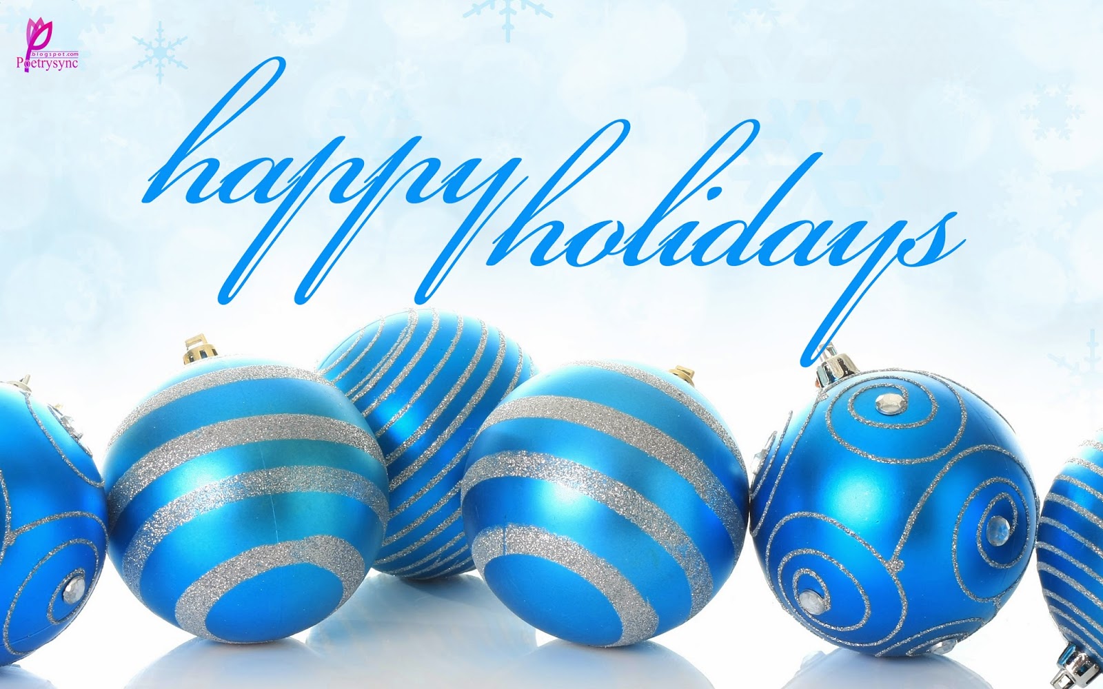 Happy Holidays Christmas in Blue
