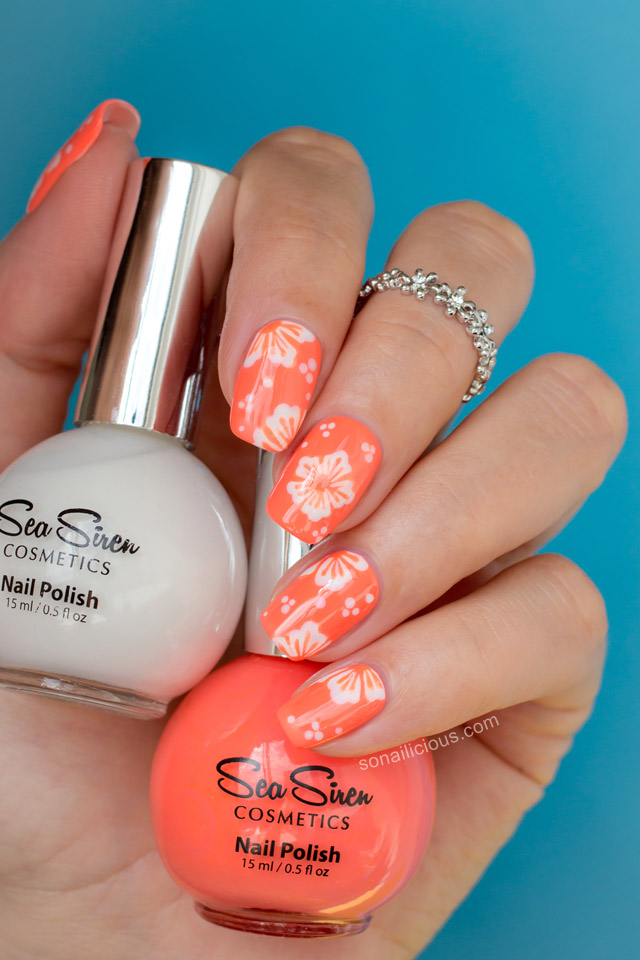 Hawaiian Flower Nail Art Tutorial