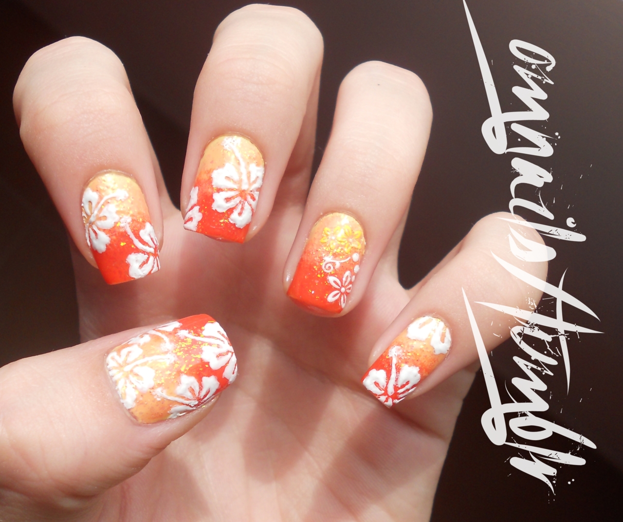 Hawaiian Flower Nails