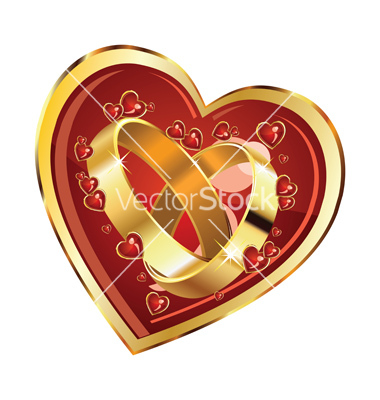 Heart Wedding Ring Vector