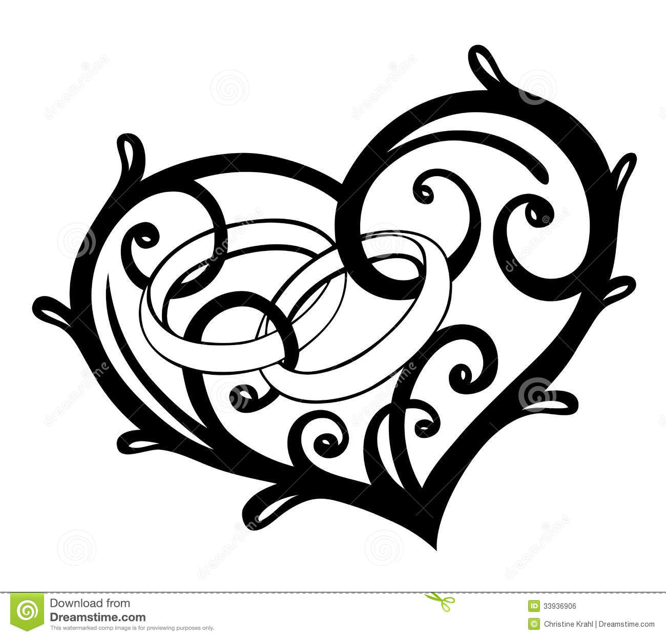 Heart Wedding Rings Clip Art