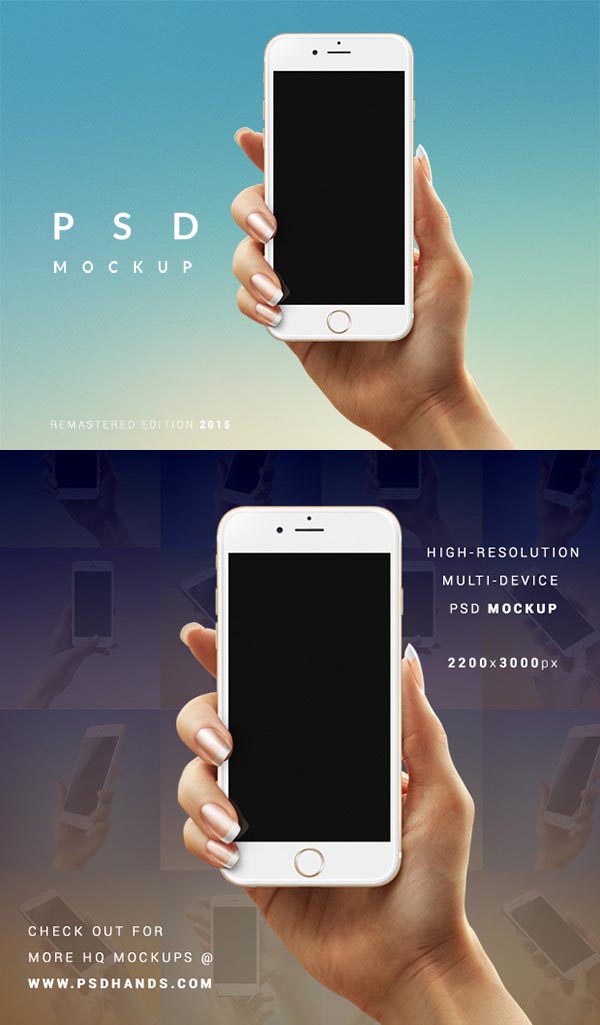 iPhone 6 Hand Mockup PSD