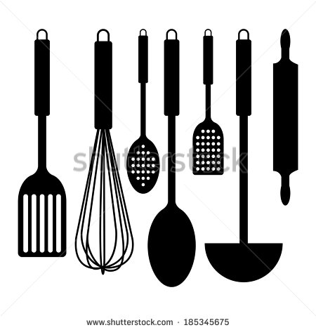 Kitchen Tools Silhouette Vector