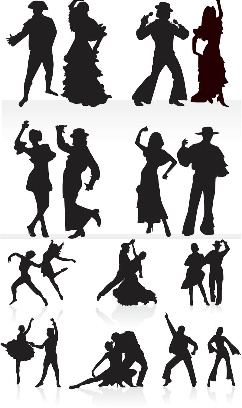 Latin Dance Silhouette Clip Art