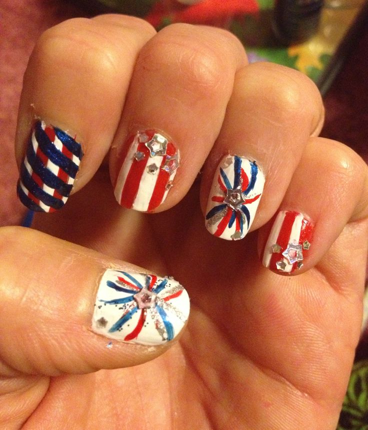 Nail Designs 4th July Fireworks