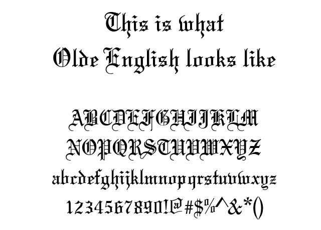 Old English Fonts That Look Like