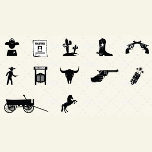 Old West Silhouette Clip Art