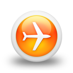 Orange Airplane Icon