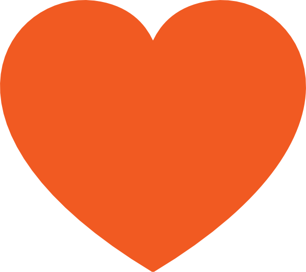 Orange Heart Clip Art