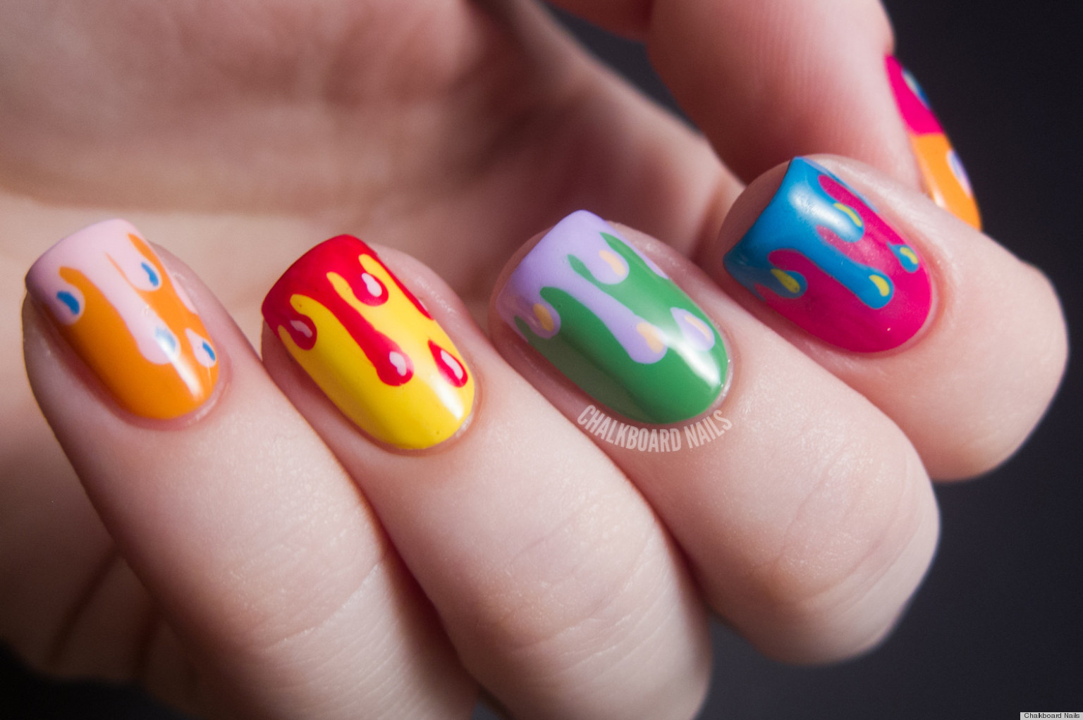 Paint Drip Nail Design