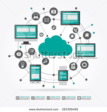 People Surrounded by Circle Logos Vector