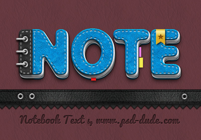 Photoshop Notebook Paper Text