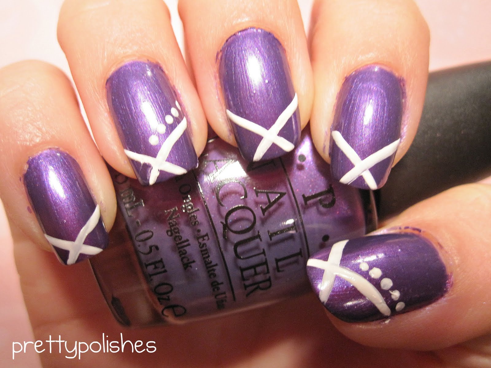 Purple and White Nail Design