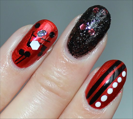 Red and Black Nail Art