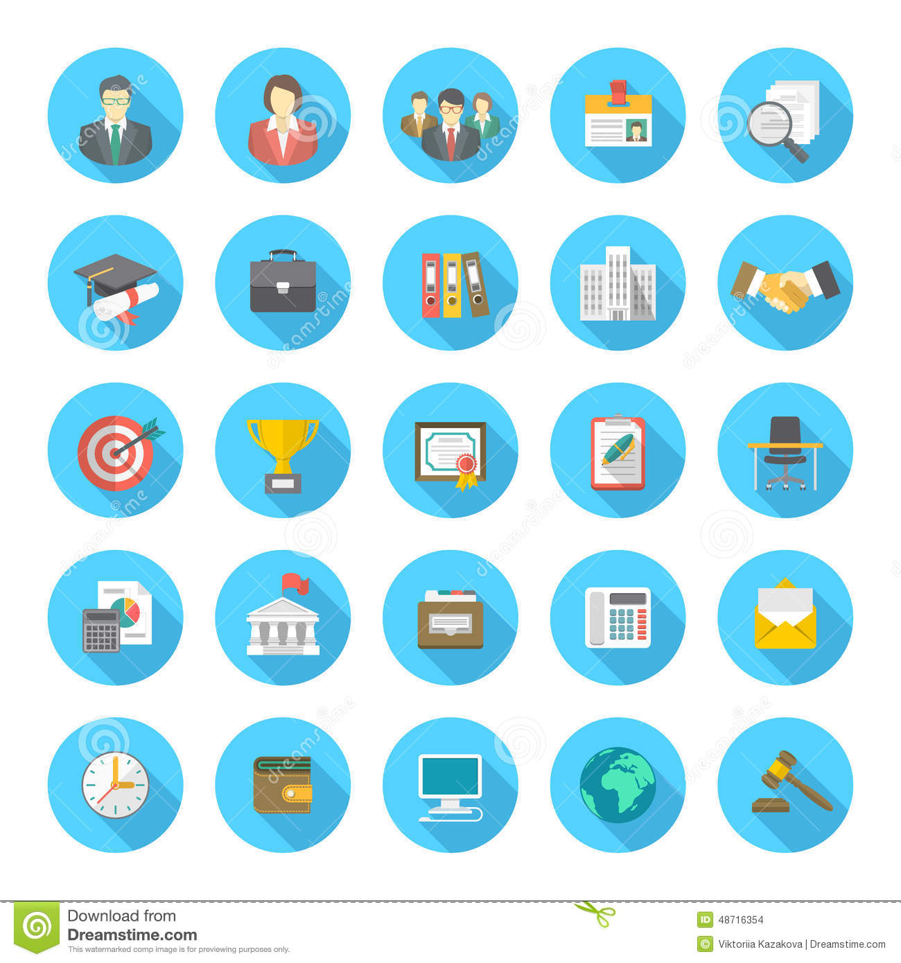 Round Flat Icons Vector