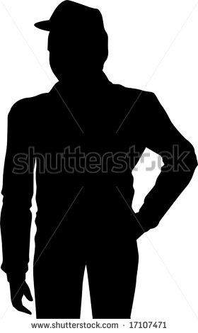 Silhouette Person Standing at Desk