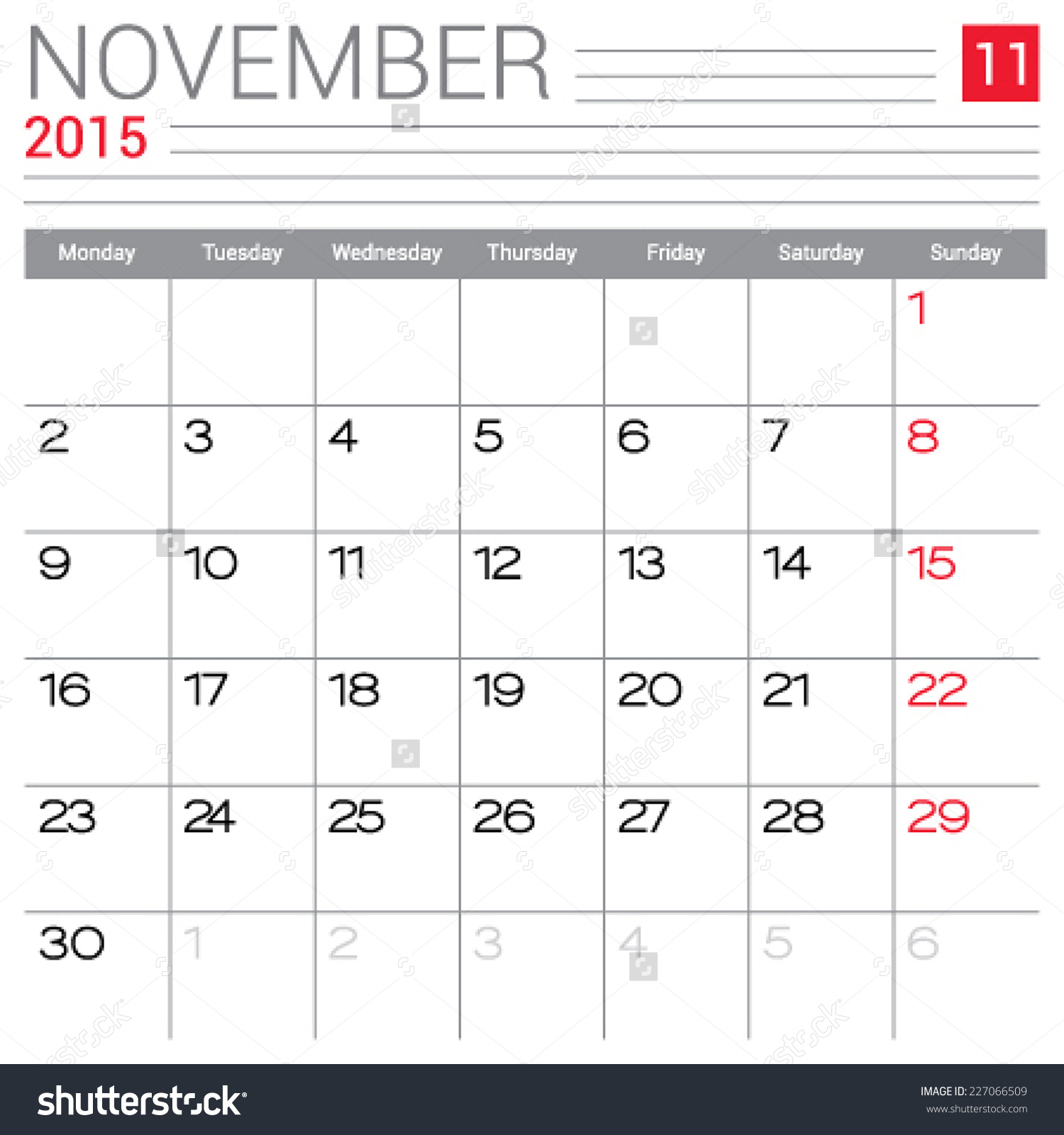 Simple Blank Calendar Template