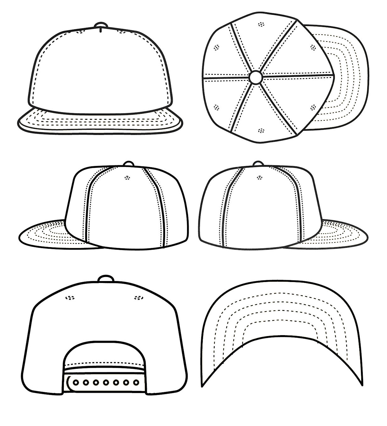 Snapback Hat Template