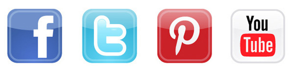 Social Media Icons Facebook Twitter Pinterest YouTube