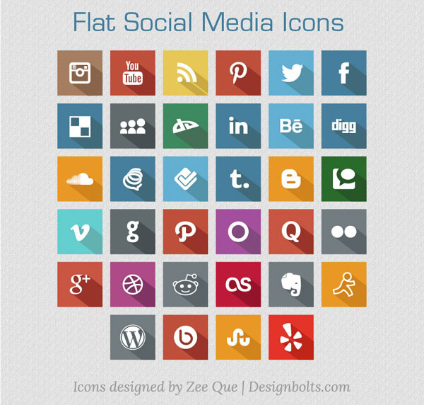 Social Media Icons Flat