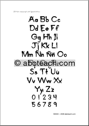 Spanish Alphabet Letters Fonts