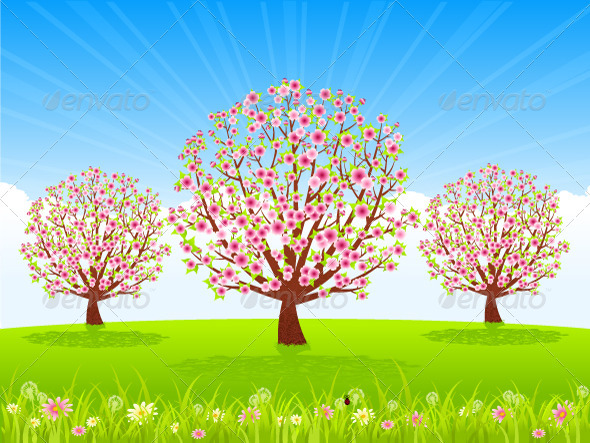 Spring Vector Graphics River
