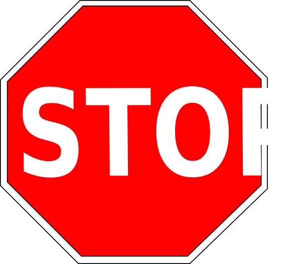 Stop Sign Clip Art Black And White
