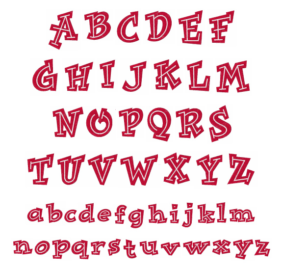 Striped Embroidery Font Letters Striped Embroidery Font Letters