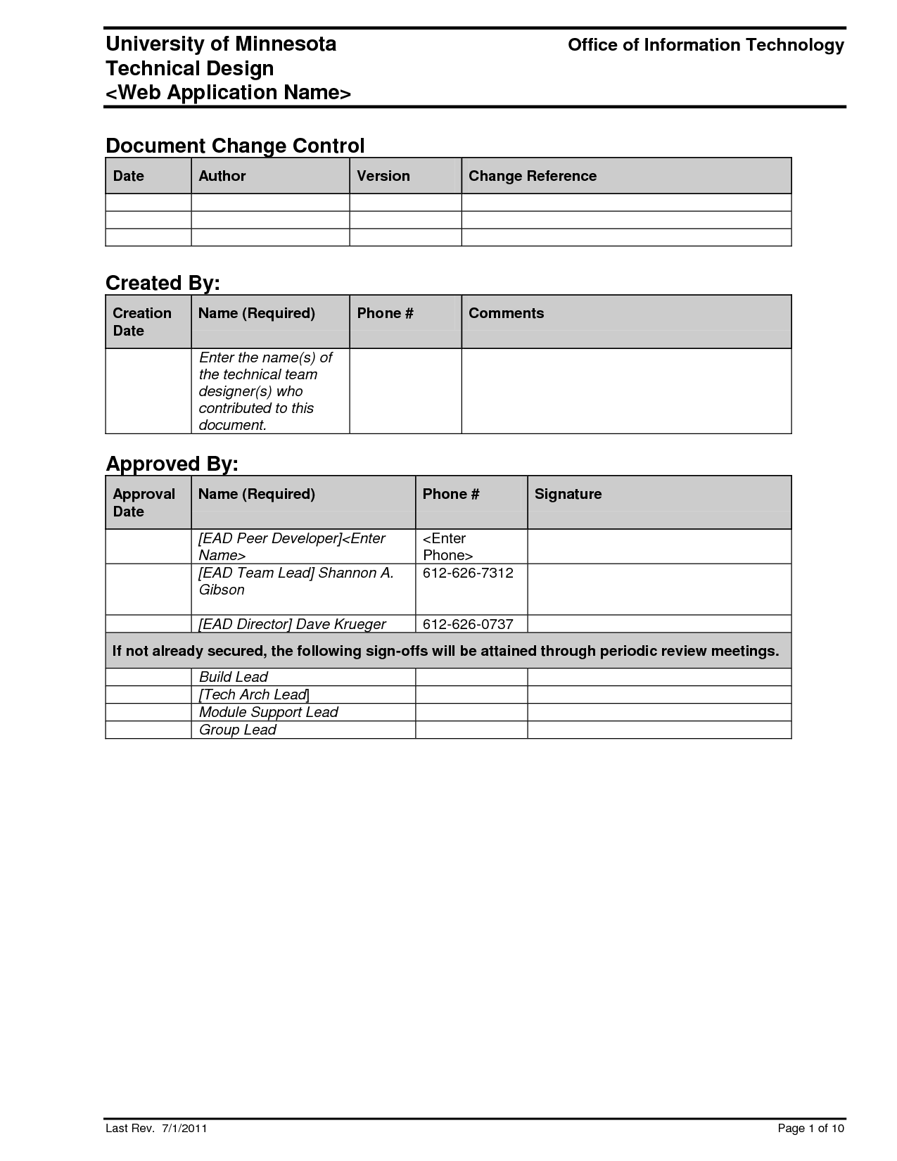 Technical Design Document Template