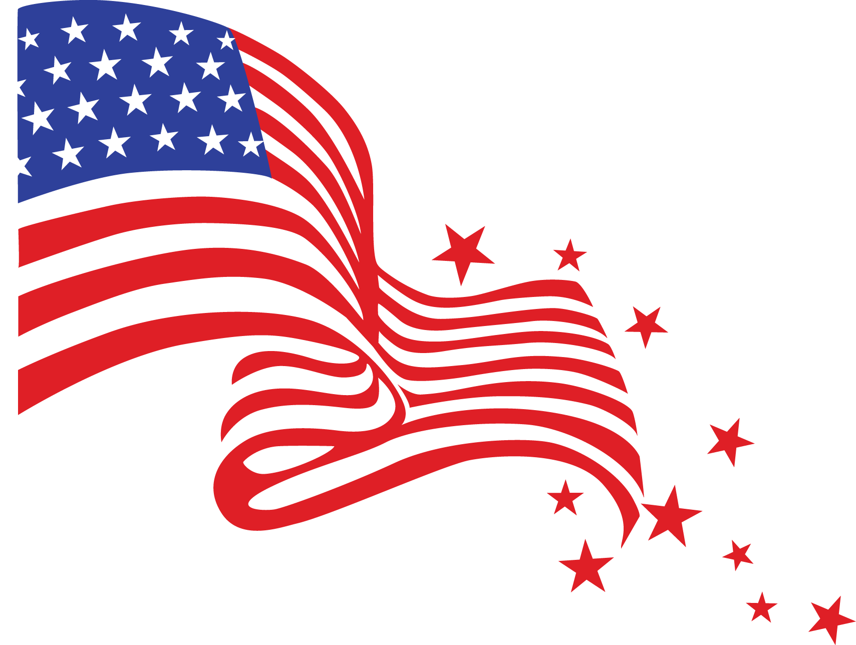 Transparent American Flag Clip Art