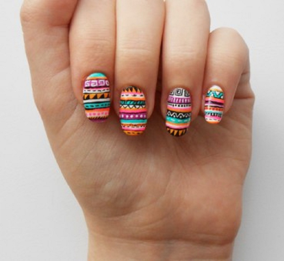 Tribal Aztec Nail Design Tribal Aztec Nail Design