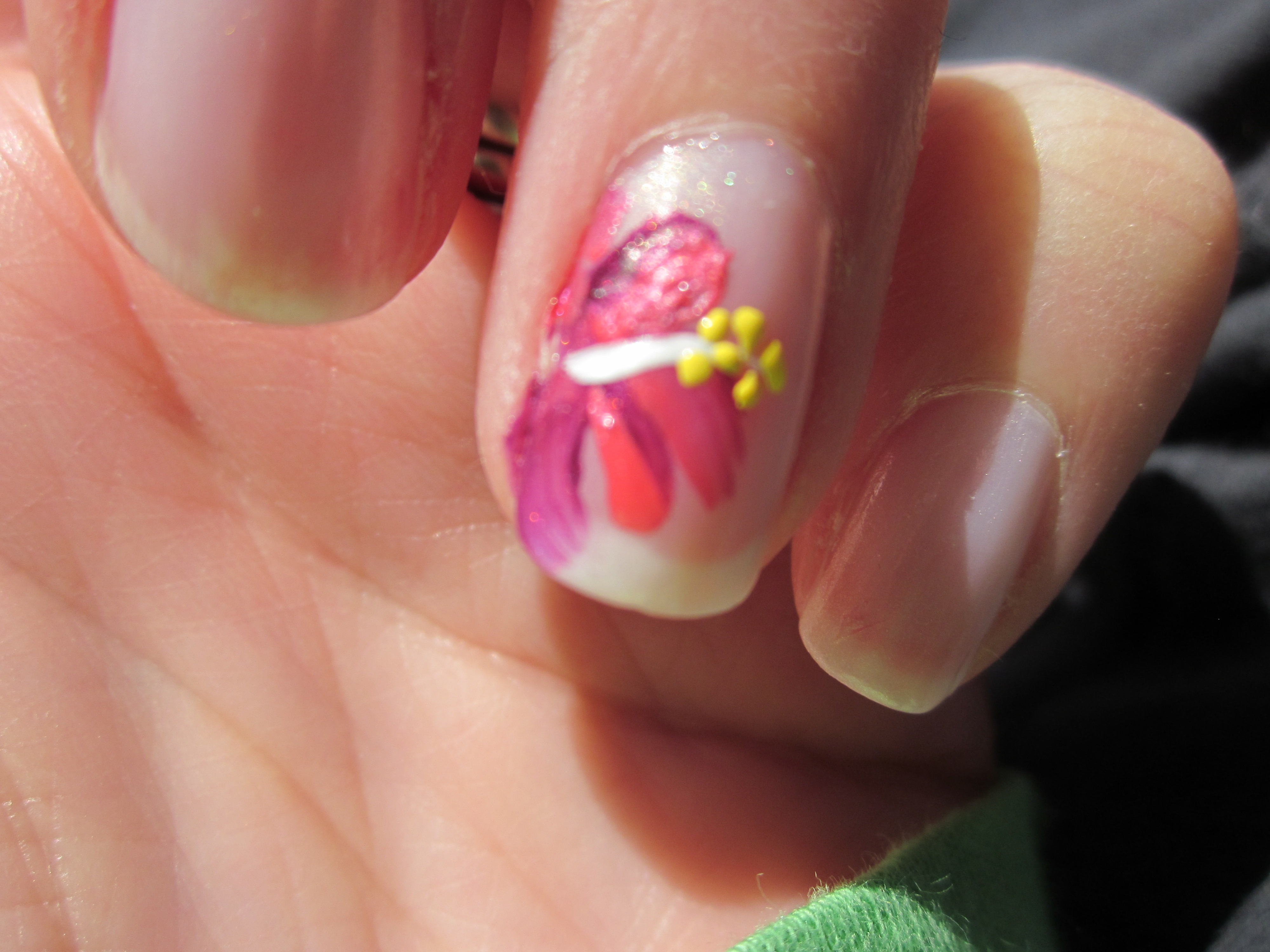 Tropical Flower Nail Designs