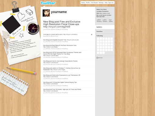Twitter Background in Photoshop PSD Templates Free