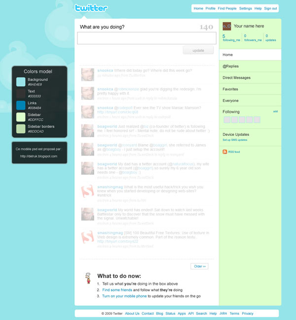 Twitter Page Template PSD