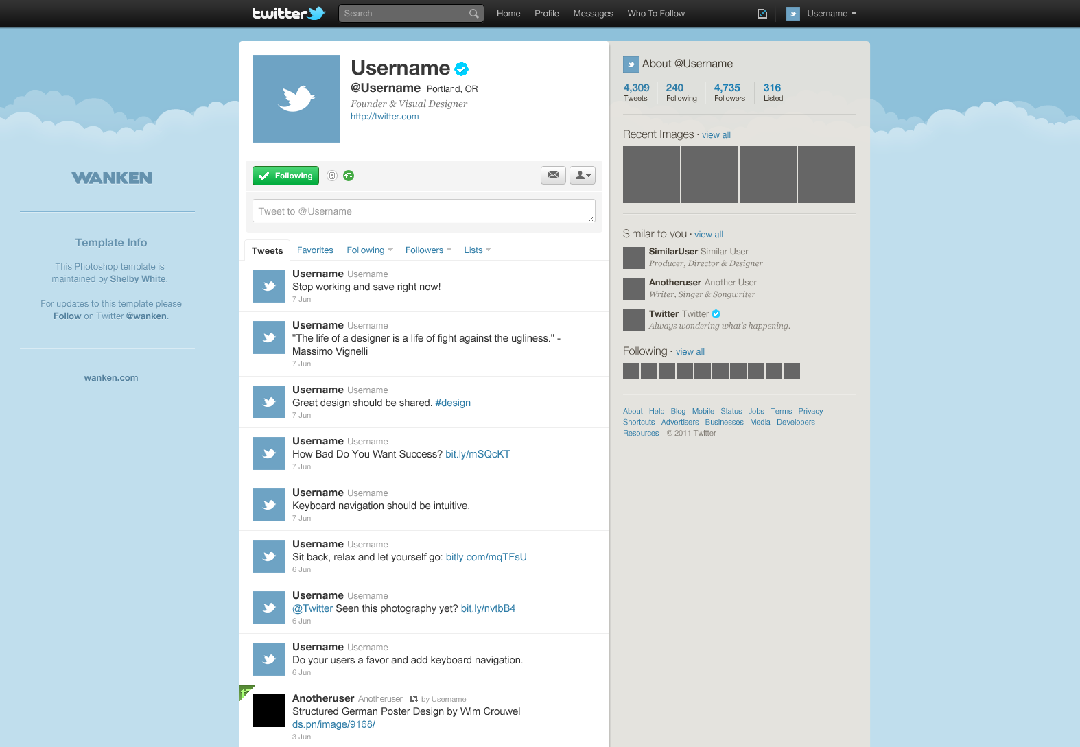 Blank Twitter Profile Template