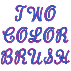 Two-Color Embroidery Font Brush Script