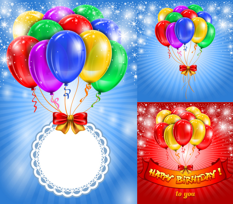 Vector Colorful Happy Birthday Balloons Vector Colorful Happy Birthday Balloons