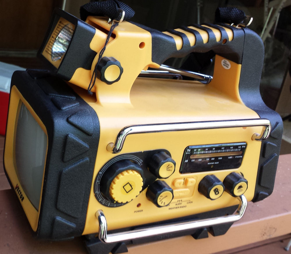 Vector Hand Crank TV Radio