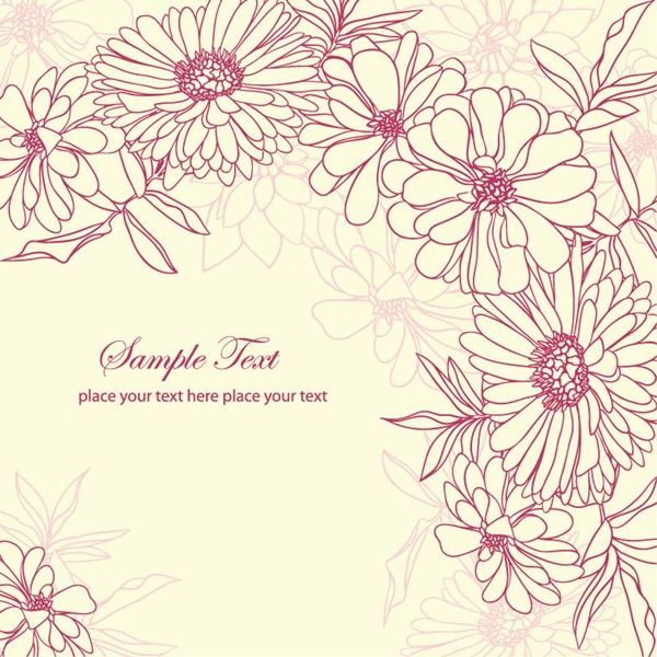 Vector Hand Drawn Flowers Vector Hand Drawn Flowers
