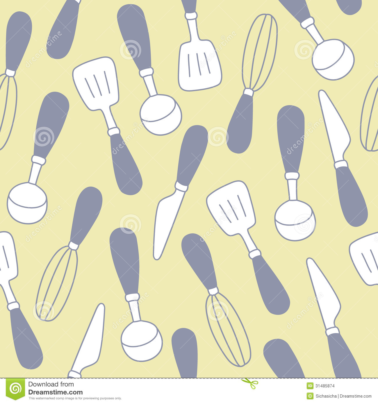 Vintage Kitchen Utensils Illustration