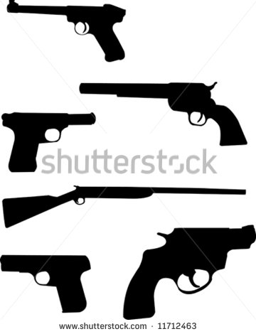 Western Guns Silhouette Vector