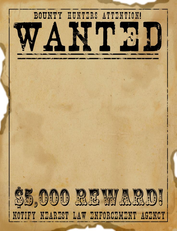 Wild West Wanted Sign Template