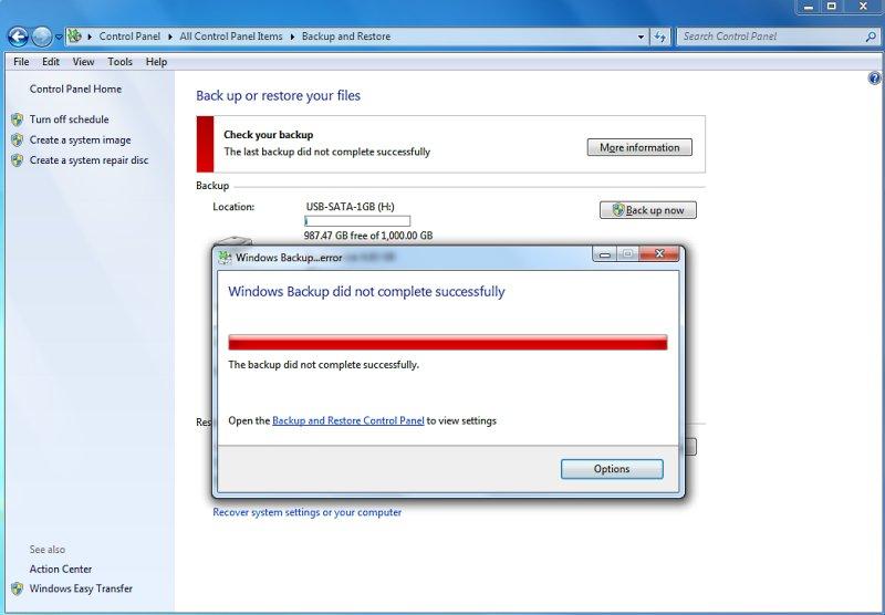 Windows 7 Backup and Restore