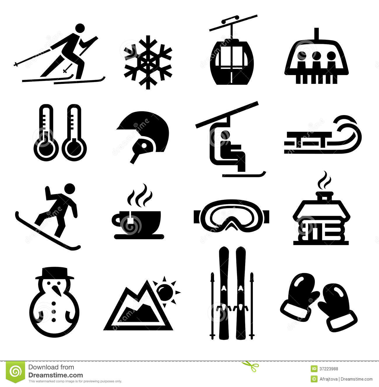 Winter Activities Clip Art Icon