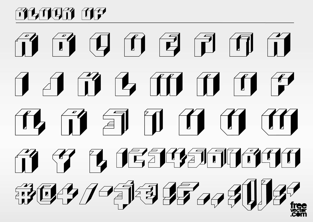 3D Block Letters Font Alphabet 3D Block Letters Font Alphabet