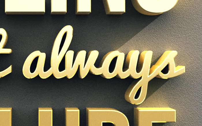 3D Gold Text Photoshop Tutorial